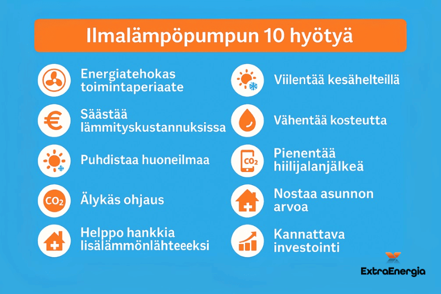 10 syytä hankkia ilmalämpöpumppu ExtraEnergia